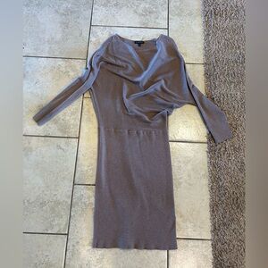 Banana Republic Tan Long Sleeve Crew Neck Dress